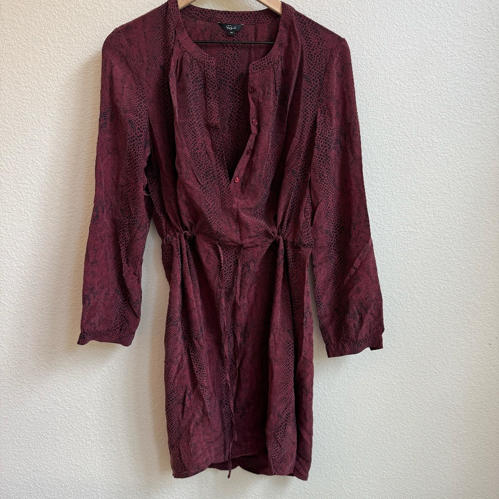 Rails Drawstring Snake Skin Print Dress (M) - image 2
